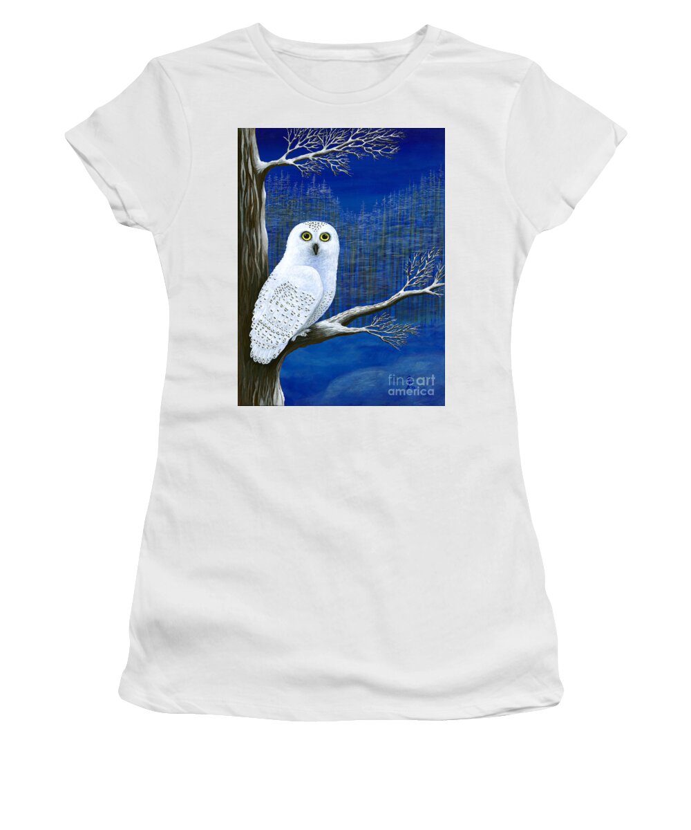 Acrylic Women's T-Shirt featuring the painting White Delivery by Rebecca Parker