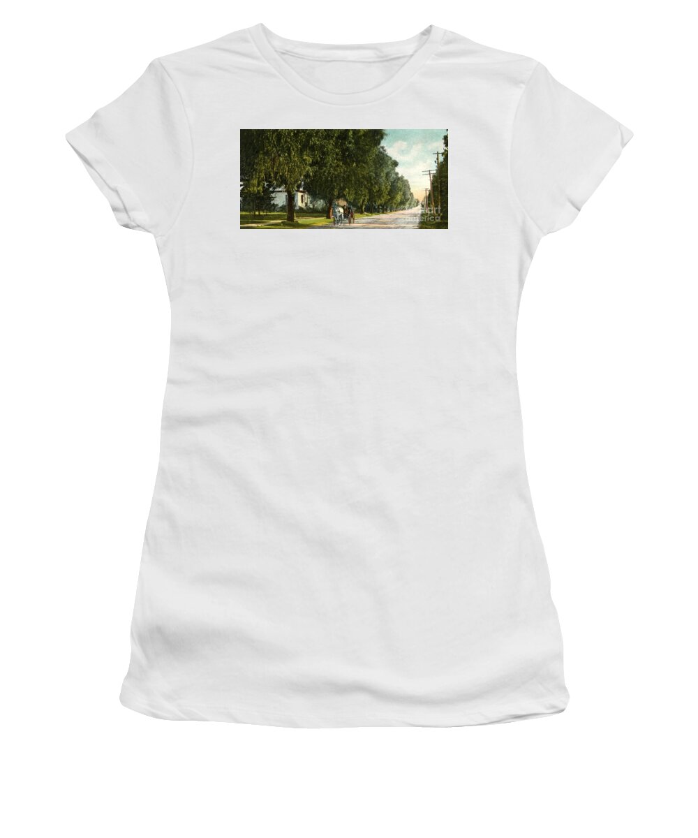 White Oak Women's T-Shirt featuring the photograph White Oak Monrovia California 1910s by Sad Hill - Bizarre Los Angeles Archive