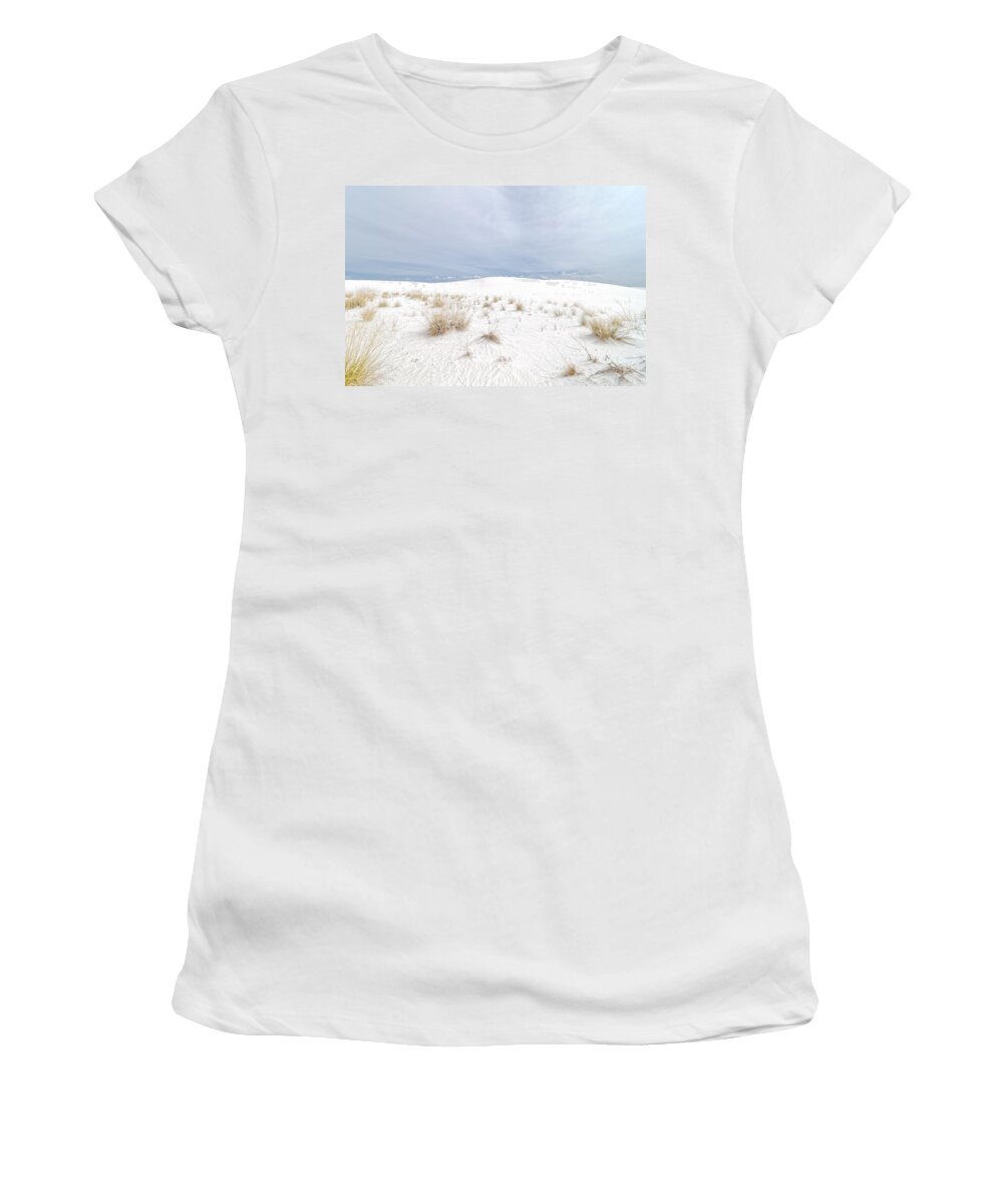 Darin Volpe Architecture Women's T-Shirt featuring the photograph White Sand, Gray Sky - White Sands National Monument by Darin Volpe