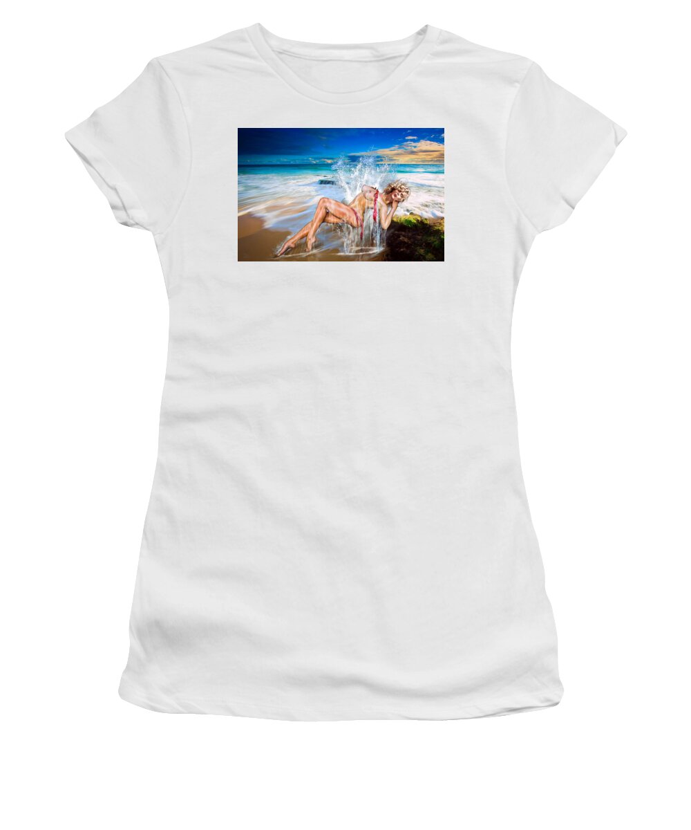 Marilyn Monroe Women's T-Shirt featuring the photograph Whoops ... Marylin by Glenn Feron