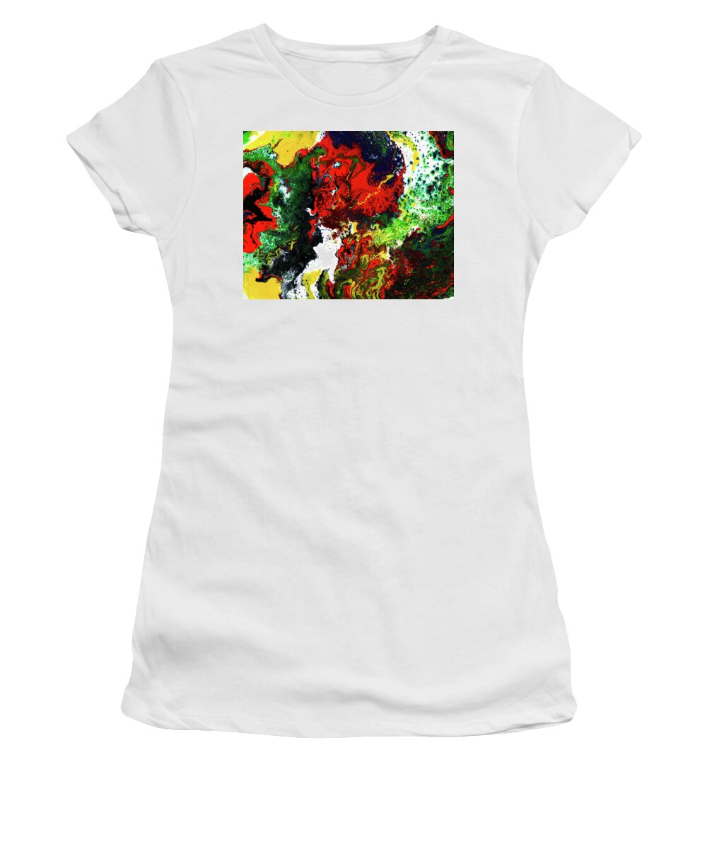 Abstract Women's T-Shirt featuring the mixed media Will You Ever Win by Meghan Elizabeth