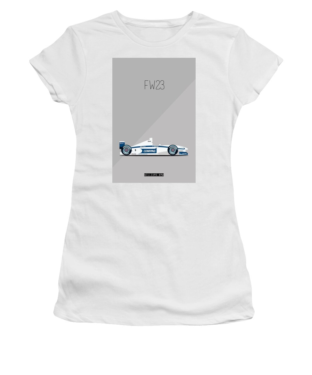 Bmw Williams F1 Team Women's T-Shirt featuring the painting Williams BMW FW23 F1 Poster by Beautify My Walls