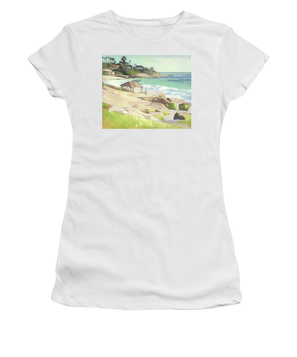 Windansea Beach Women's T-Shirt featuring the painting Windansea Beach La Jolla San Diego California by Paul Strahm