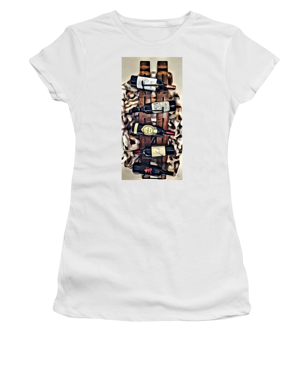 Wine Women's T-Shirt featuring the painting Wine Rack by Marian Lonzetta