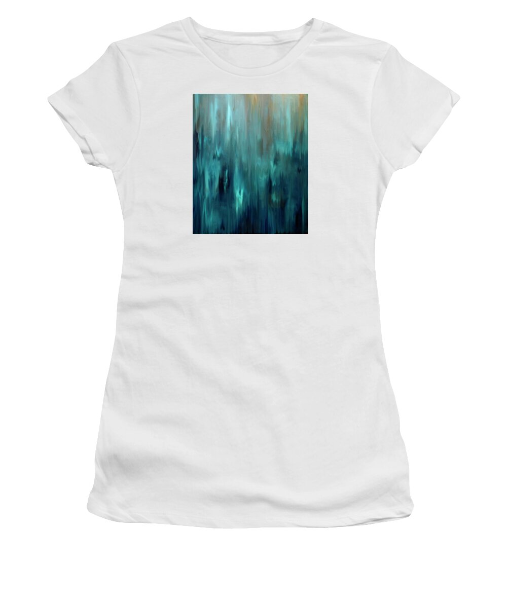 Oilpainting Women's T-Shirt featuring the painting Winter in Finland by Johanna Hurmerinta