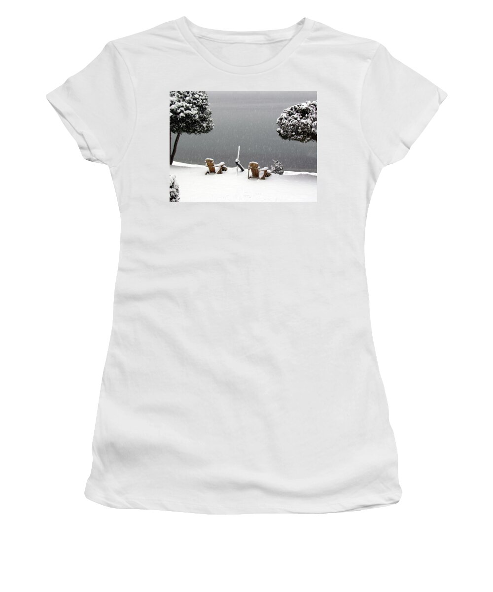  Women's T-Shirt featuring the photograph Winter Solitude by Dennis McCarthy