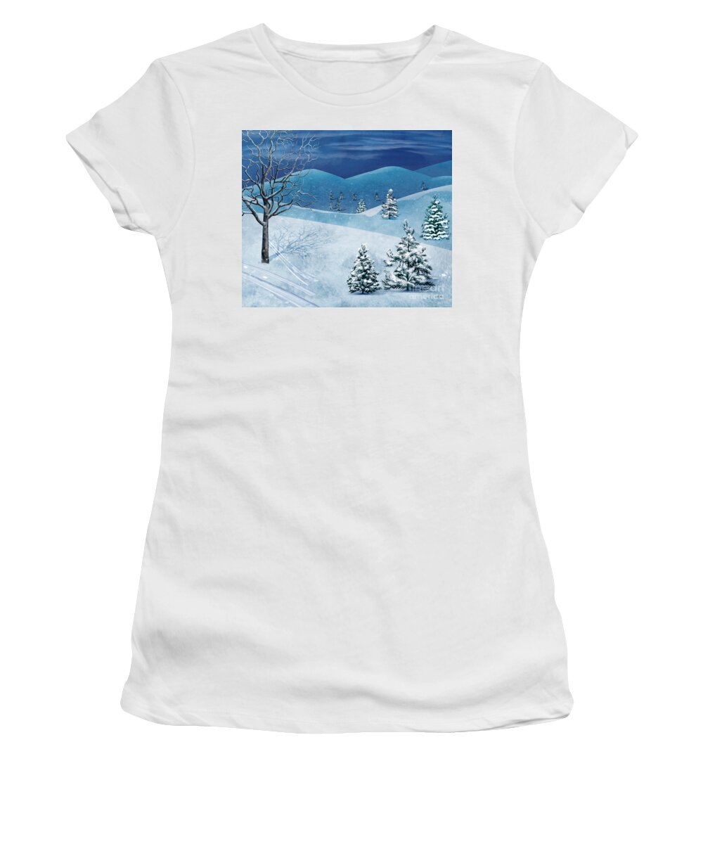 Winter Women's T-Shirt featuring the digital art Winter Solstice by Peter Awax