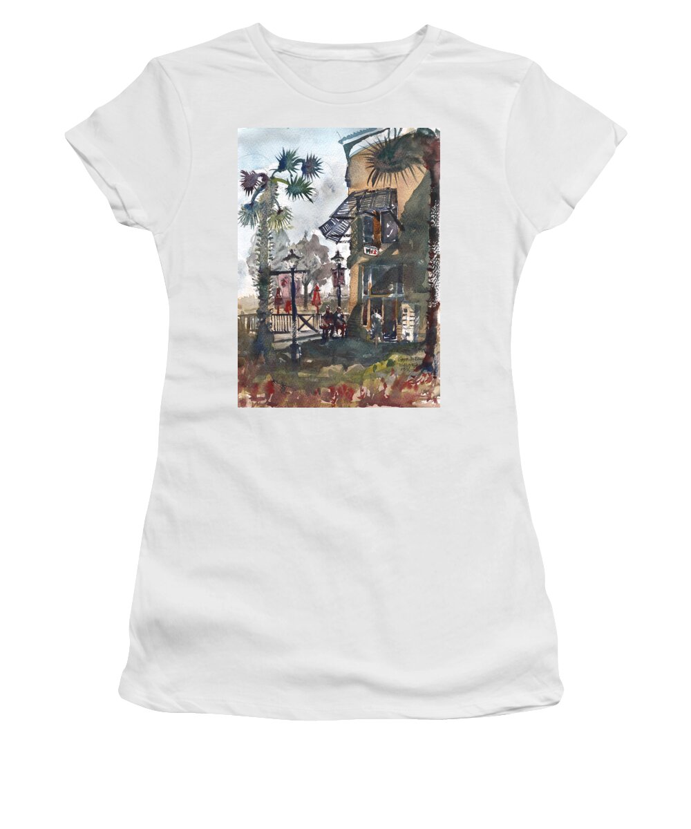 Landsscape Women's T-Shirt featuring the painting Wiregrass by Gaston McKenzie