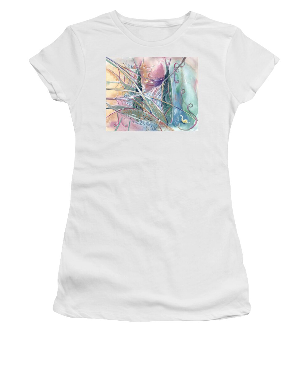 Woven Star Fish Women's T-Shirt featuring the painting Woven Star Fish by Sheri Jo Posselt