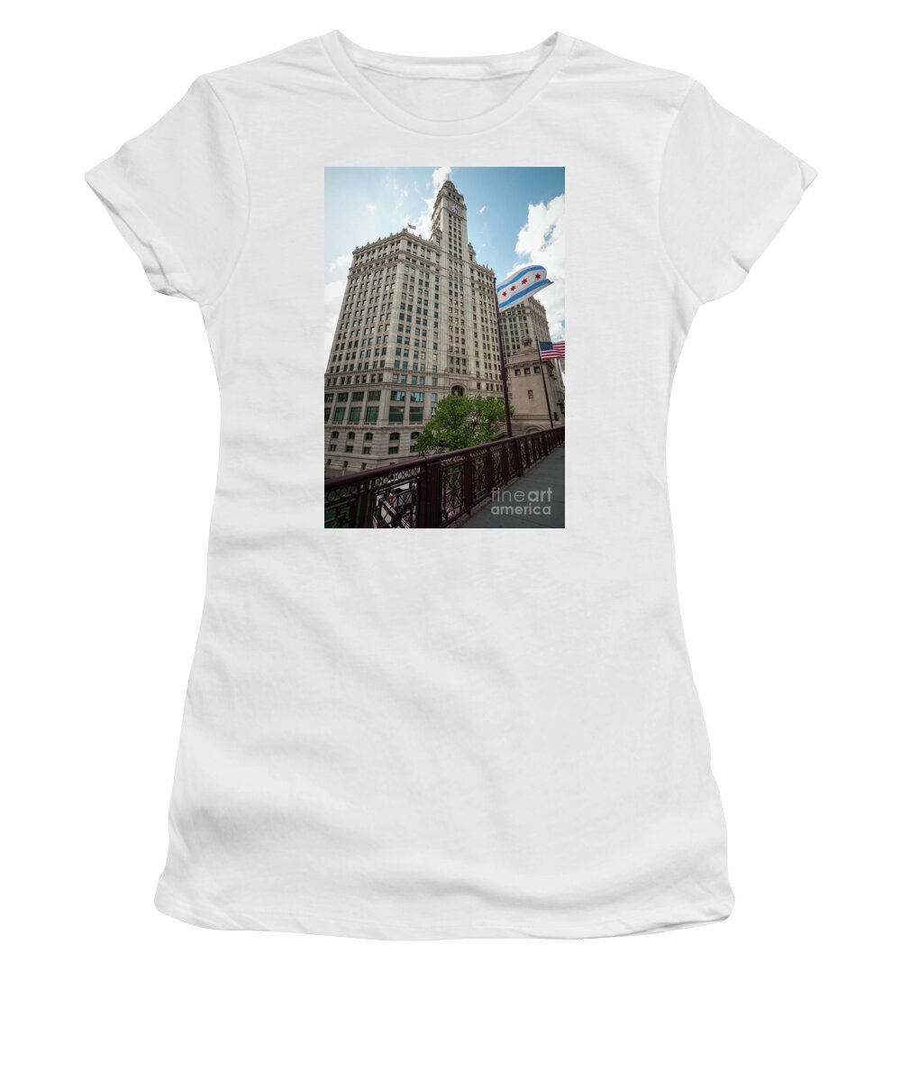 Chicago Women's T-Shirt featuring the photograph Wrigley Building by David Levin
