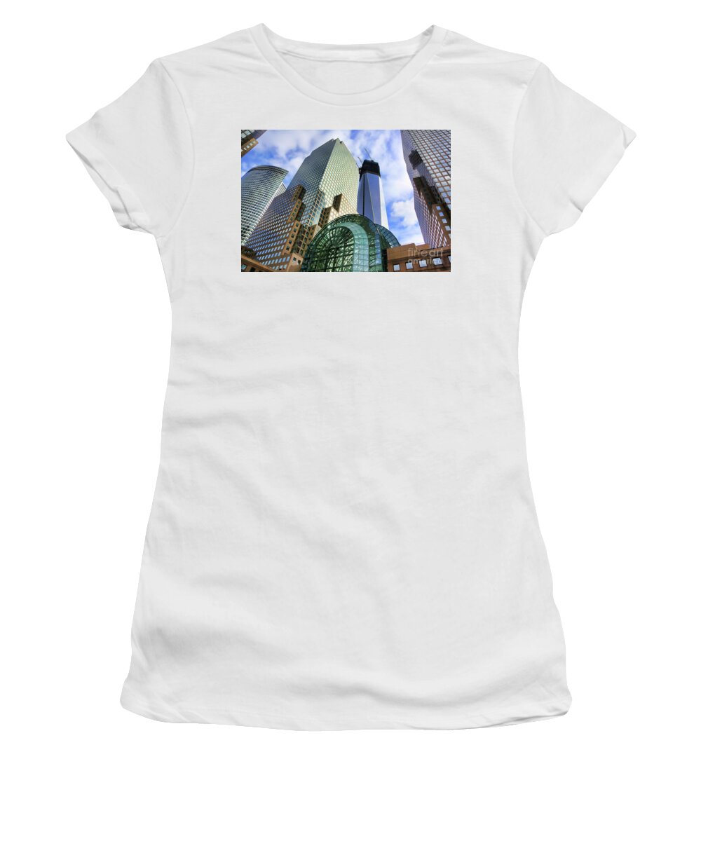 Nyc Women's T-Shirt featuring the photograph WTC NYC Construction I by Chuck Kuhn