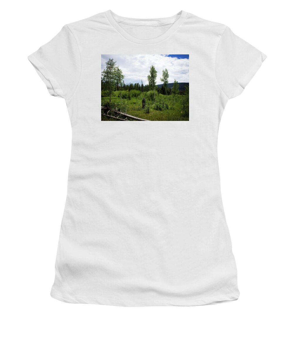 Wyoming Mountains Women's T-Shirt featuring the photograph Wyoming Mountains by Elaine Webster
