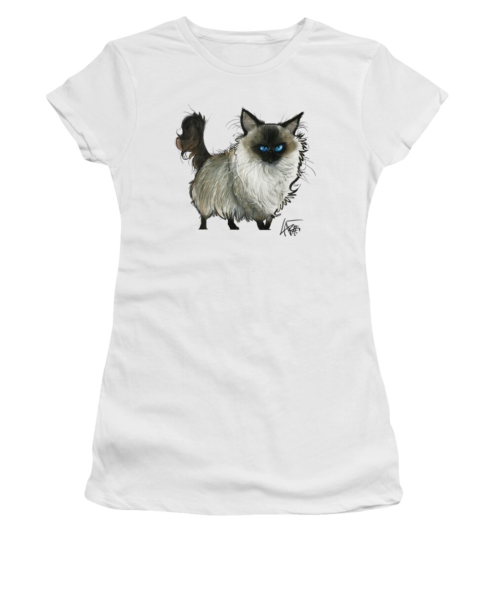 Cat Women's T-Shirt featuring the drawing Young 3746 by Canine Caricatures By John LaFree