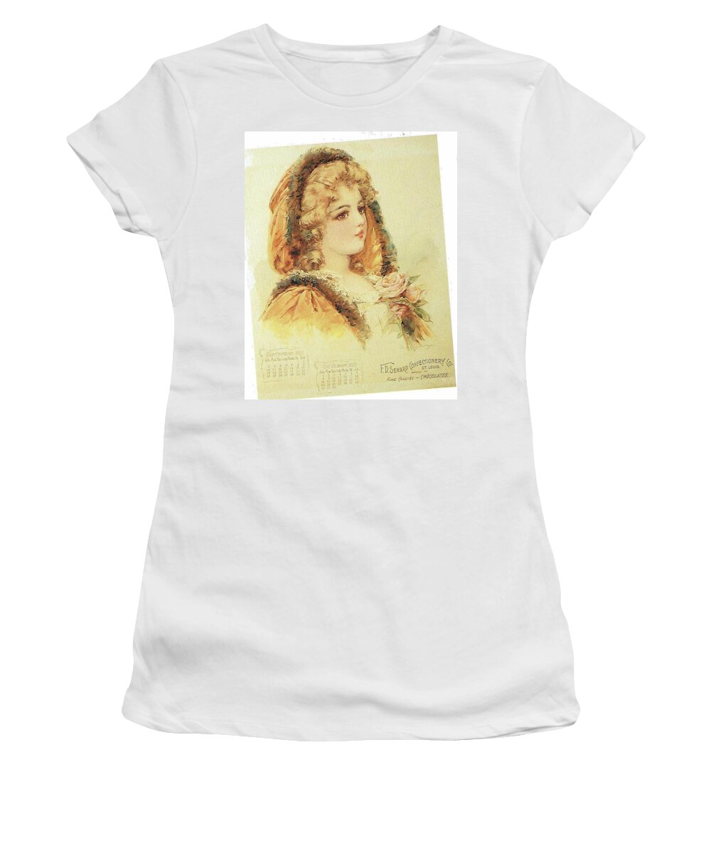 Frances Brundage Women's T-Shirt featuring the painting Young Lady from Paris 1 by Reynold Jay