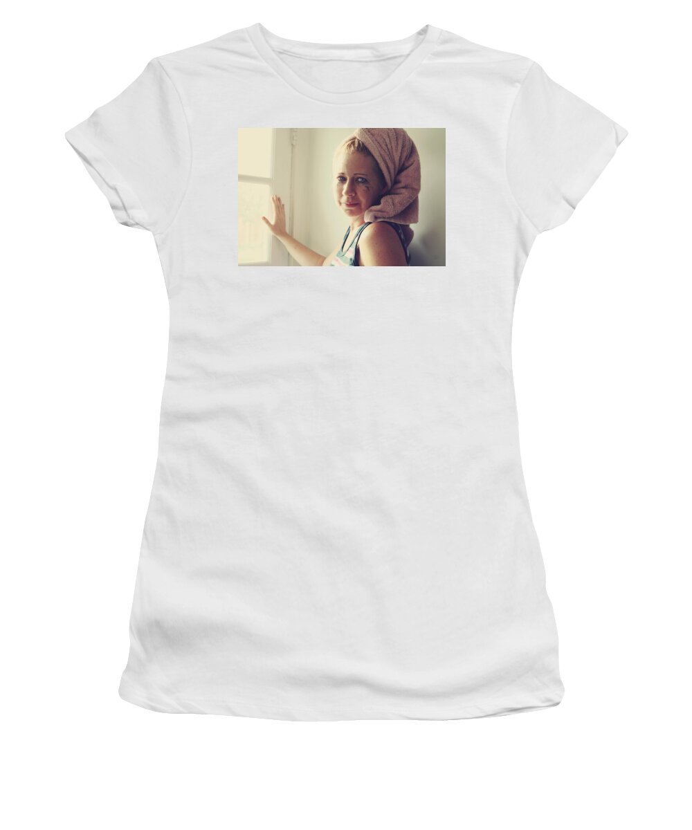 Portrait Women's T-Shirt featuring the photograph Your Sorrow Shows by Laurie Search