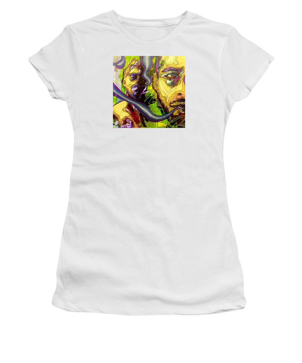 Self Portrait Women's T-Shirt featuring the painting You're Gonna Carry That Weight by Bobby Zeik