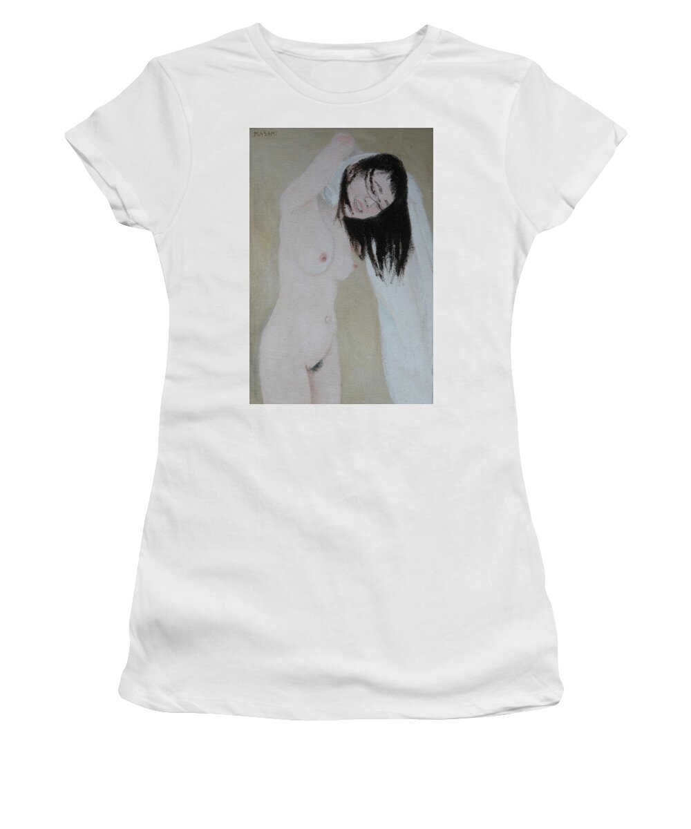 Nude Women's T-Shirt featuring the painting After Bath #1 by Masami IIDA