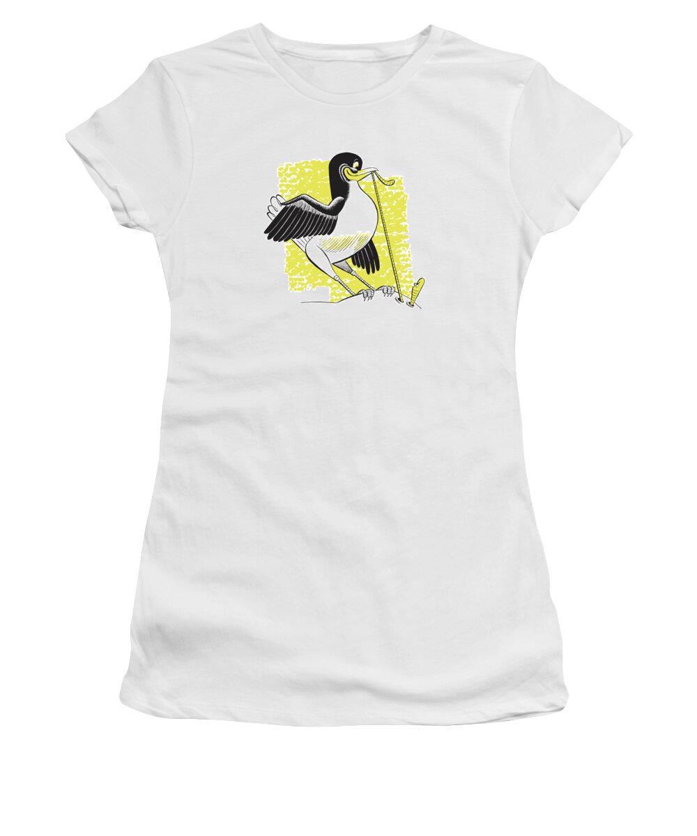 Animal Women's T-Shirt featuring the drawing Bird with Angry Worm #1 by CSA Images