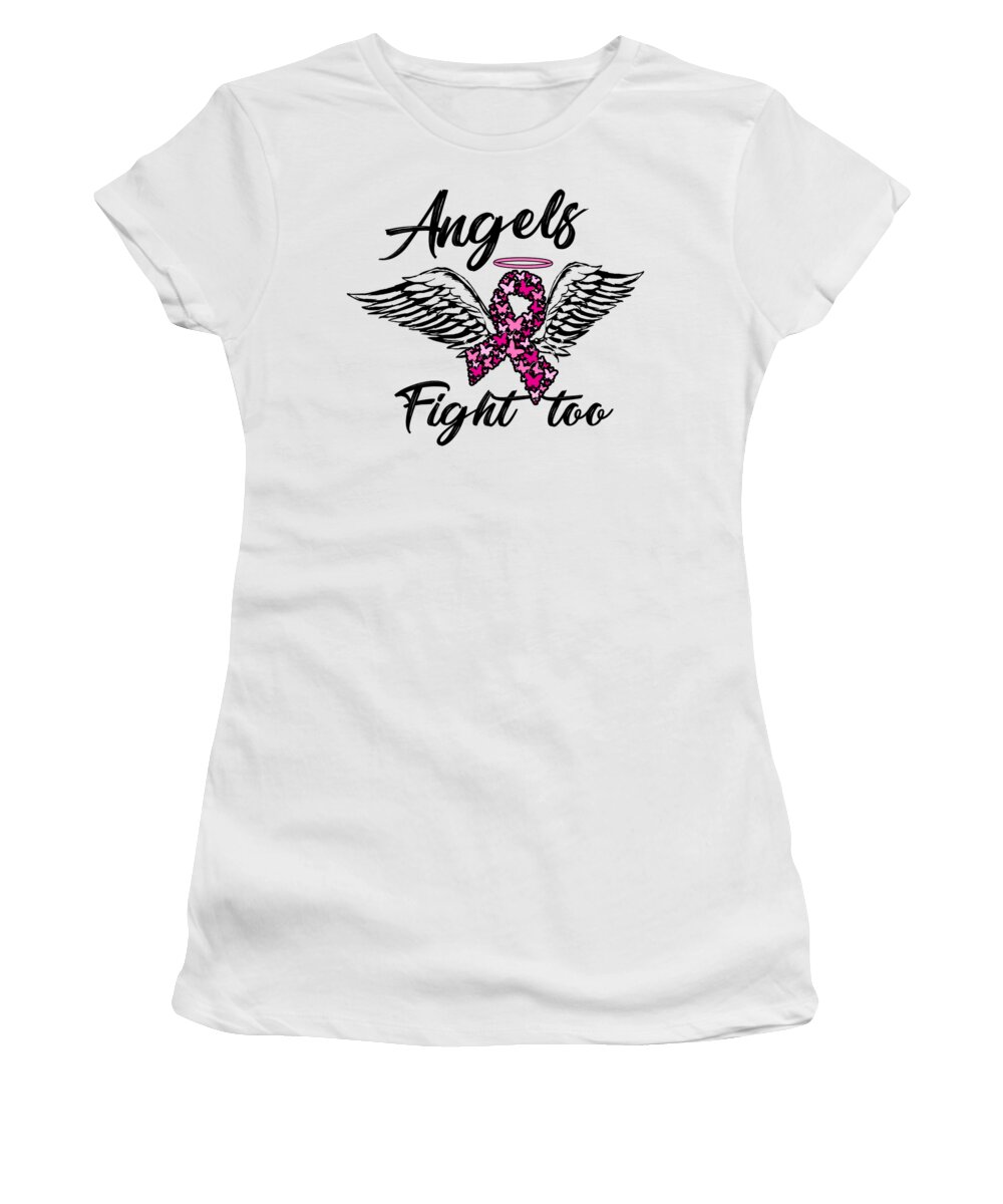 Breast Cancer Awareness Art For Warrior Women Light #1 Women\'s T-Shirt by  Nikita Goel - Pixels