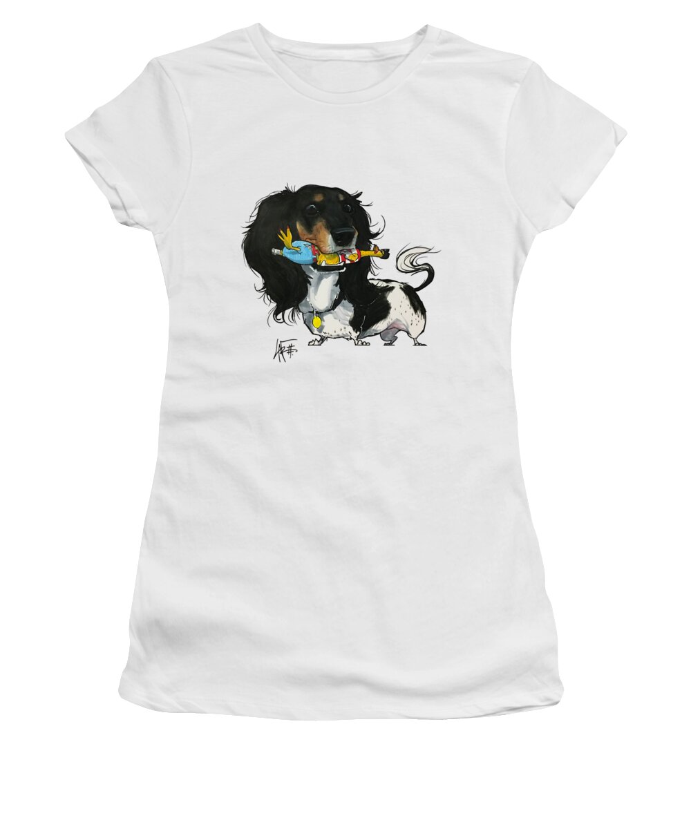 Davis 4498 Women's T-Shirt featuring the drawing Davis 4498 by Canine Caricatures By John LaFree