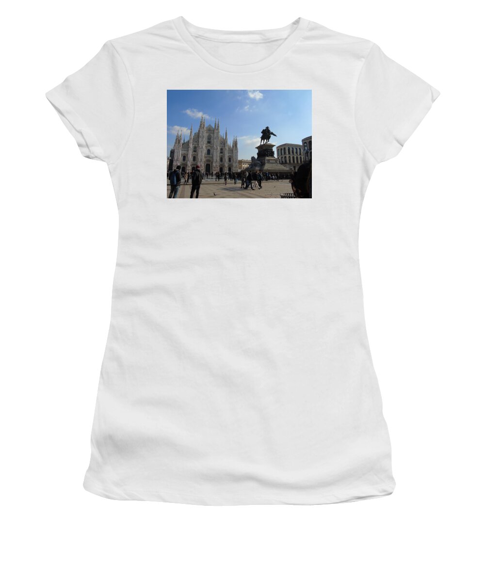 Milan Women's T-Shirt featuring the photograph Duomo #1 by Yohana Negusse