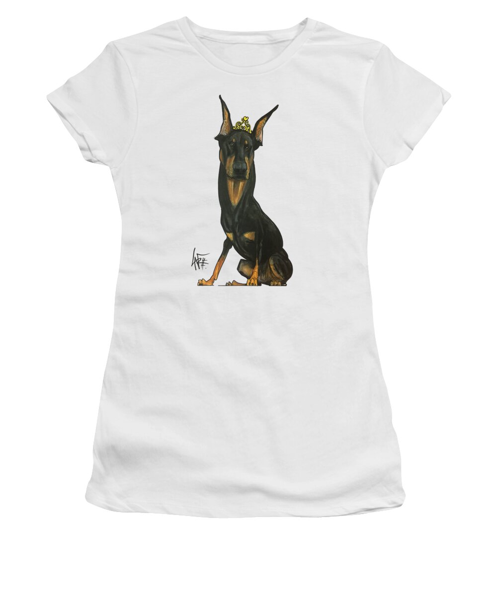 Lapp 4484 Women's T-Shirt featuring the drawing Lapp 4484 by Canine Caricatures By John LaFree