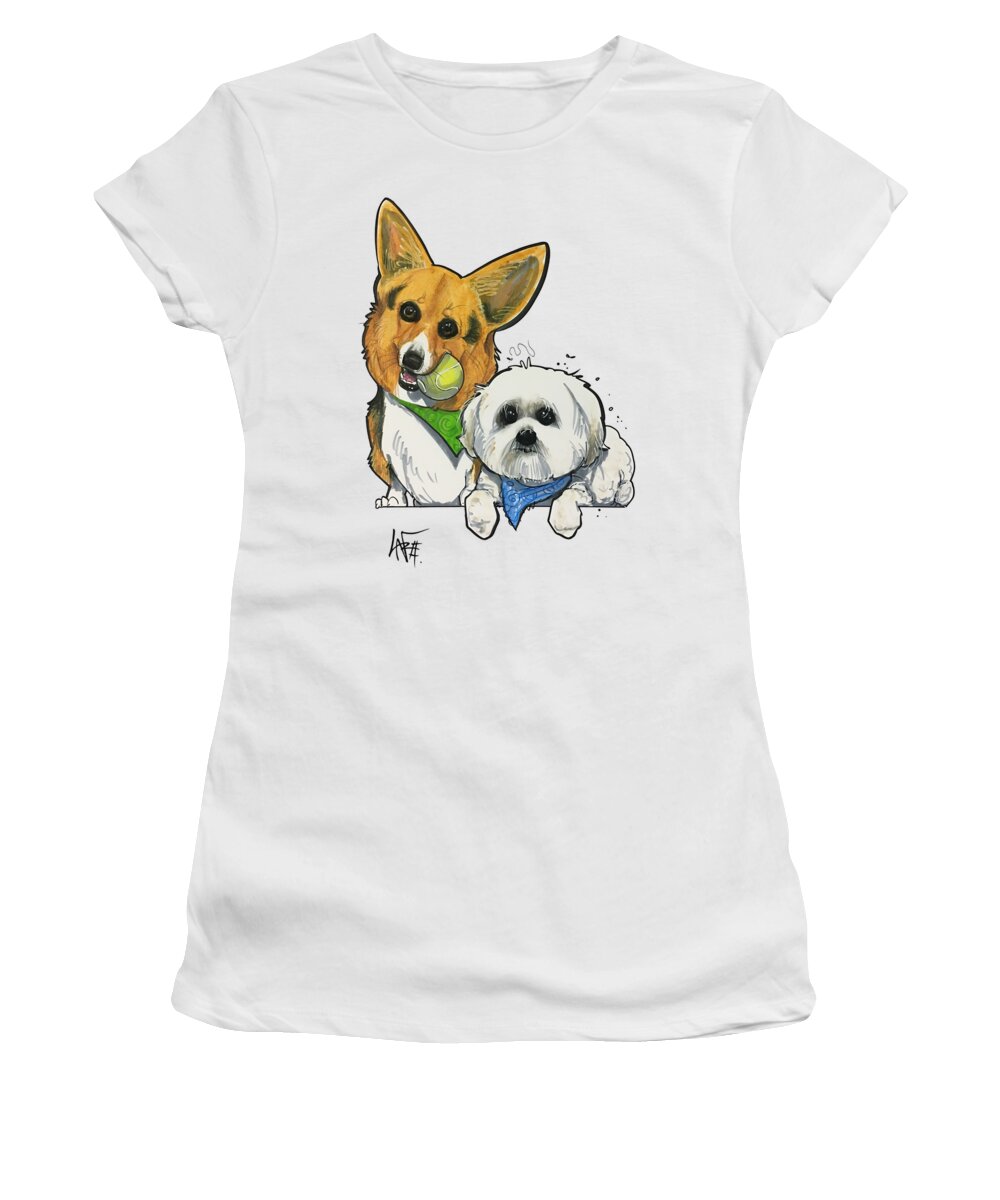 Muller Women's T-Shirt featuring the drawing Muller 4559 by Canine Caricatures By John LaFree