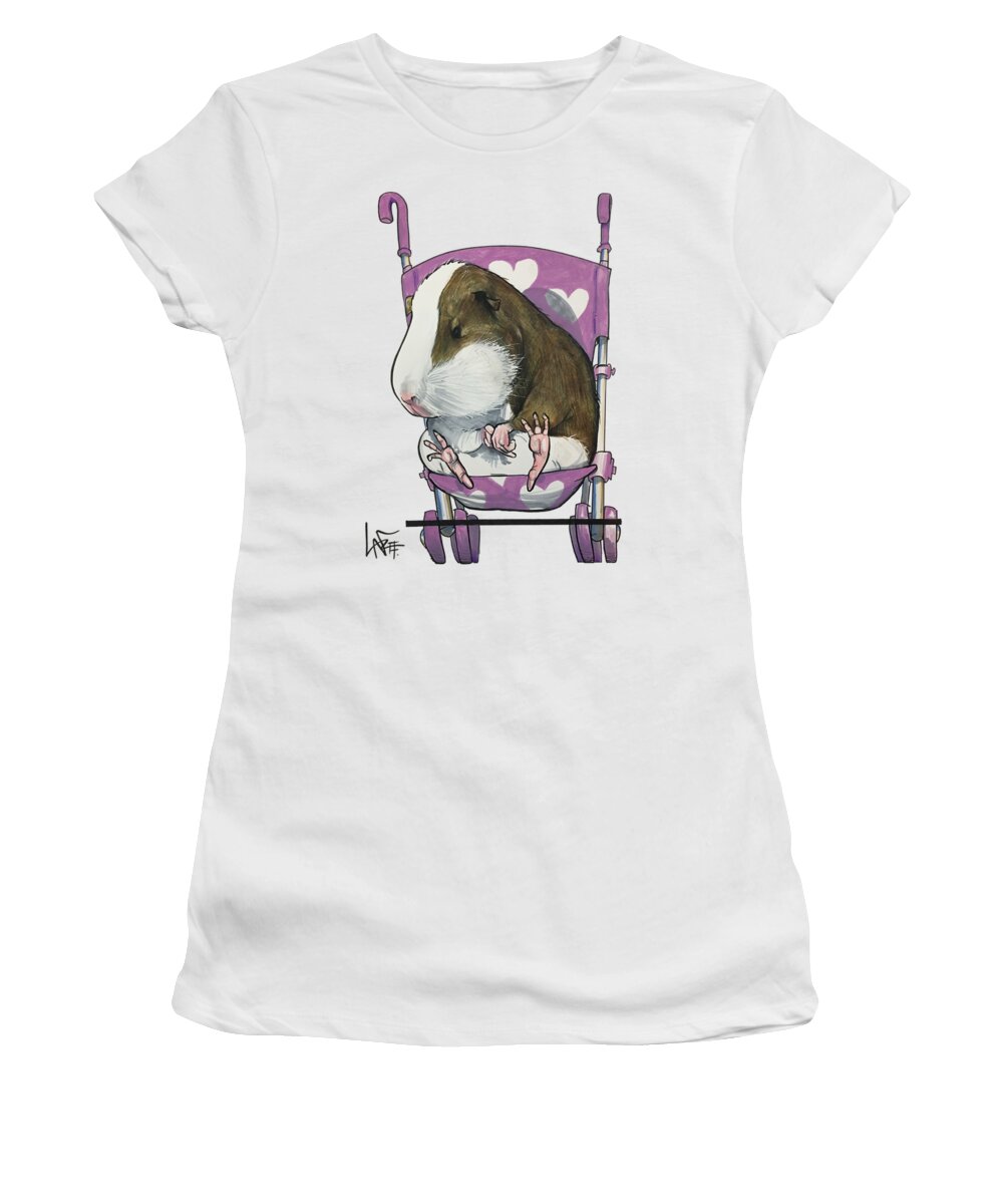 Owens Women's T-Shirt featuring the drawing Owens 5228 by Canine Caricatures By John LaFree