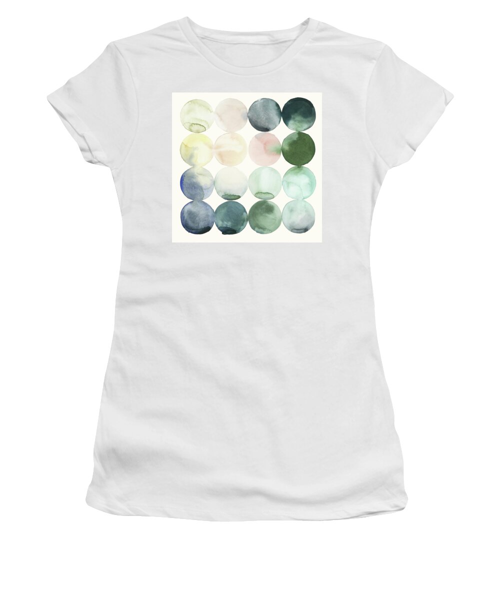 Abstract Women's T-Shirt featuring the painting Pastel Hoops II #1 by Grace Popp