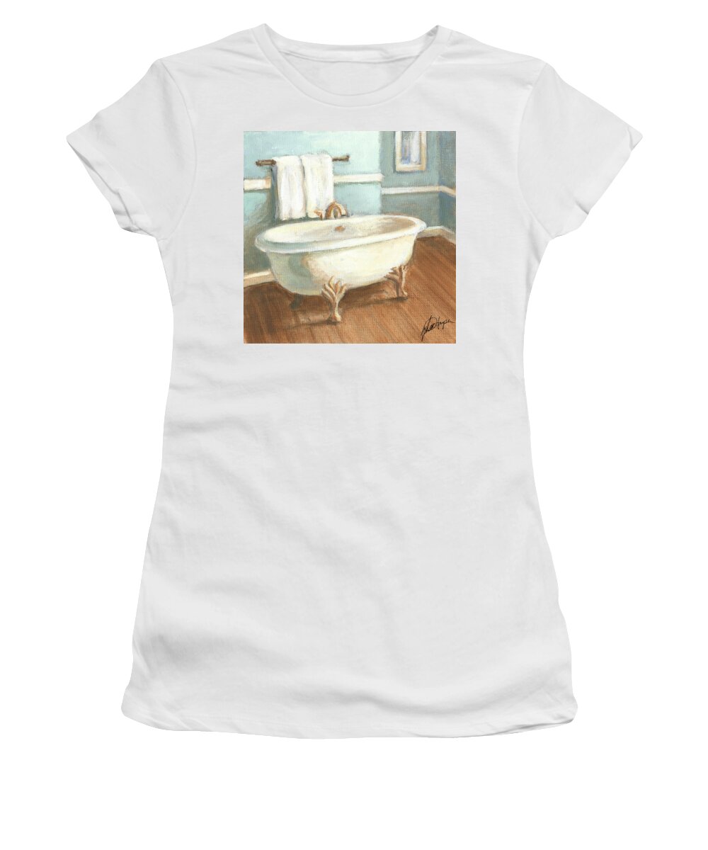 Bath Women's T-Shirt featuring the painting Porcelain Bath Iv #1 by Ethan Harper