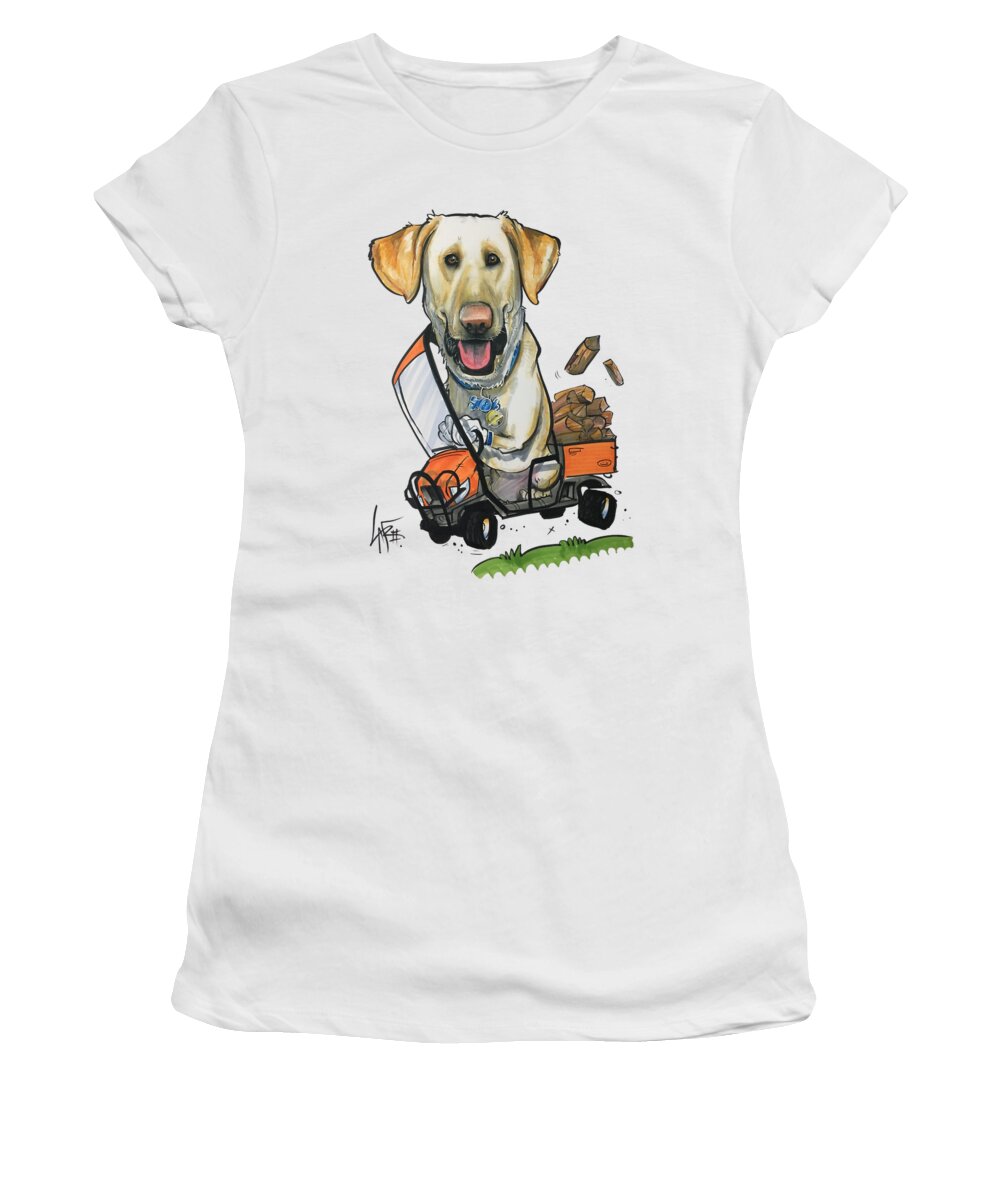 Roberts 4155 Women's T-Shirt featuring the drawing Roberts 4155 by Canine Caricatures By John LaFree
