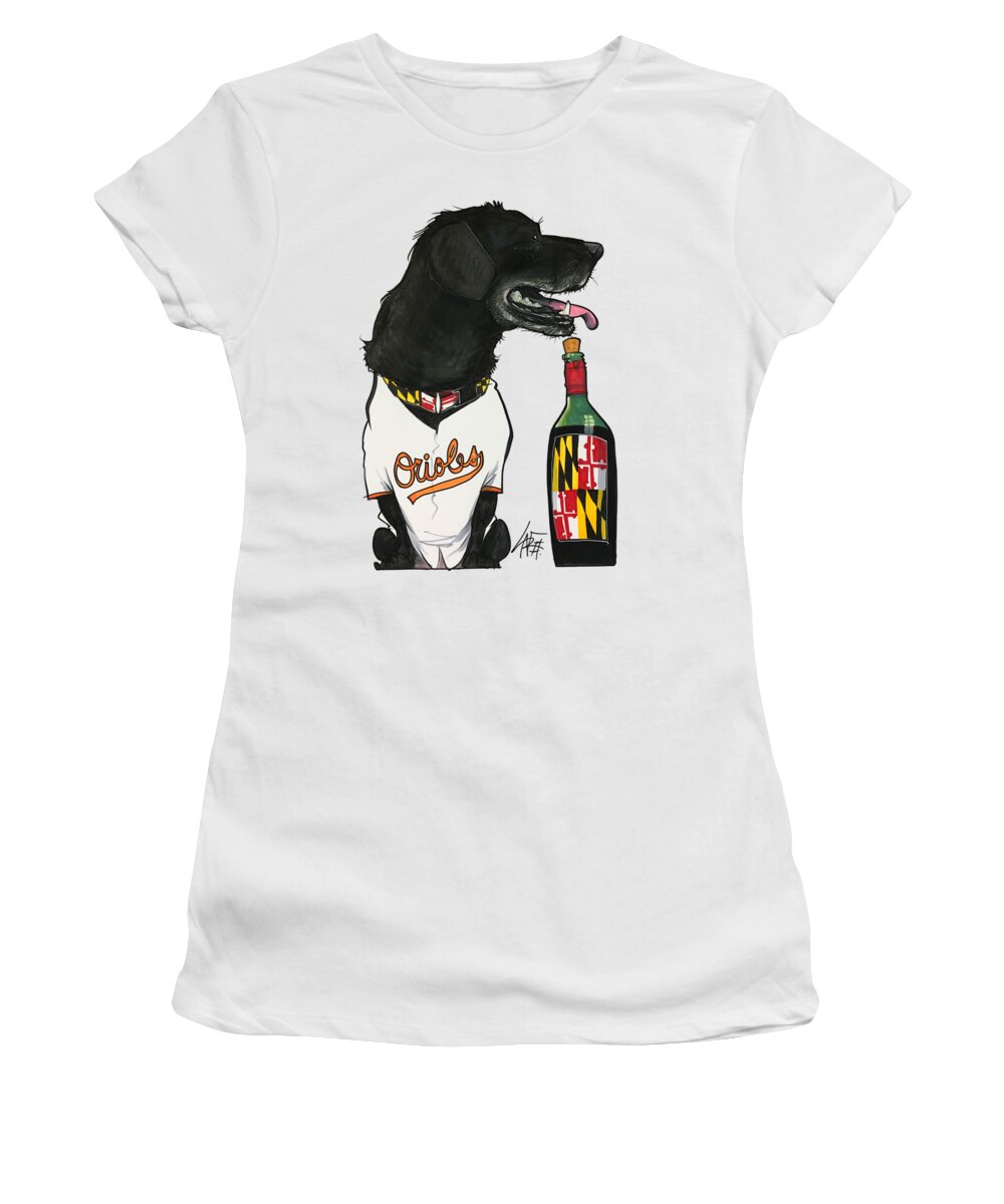 Smeak 4520 Women's T-Shirt featuring the drawing Smeak 4520 by Canine Caricatures By John LaFree