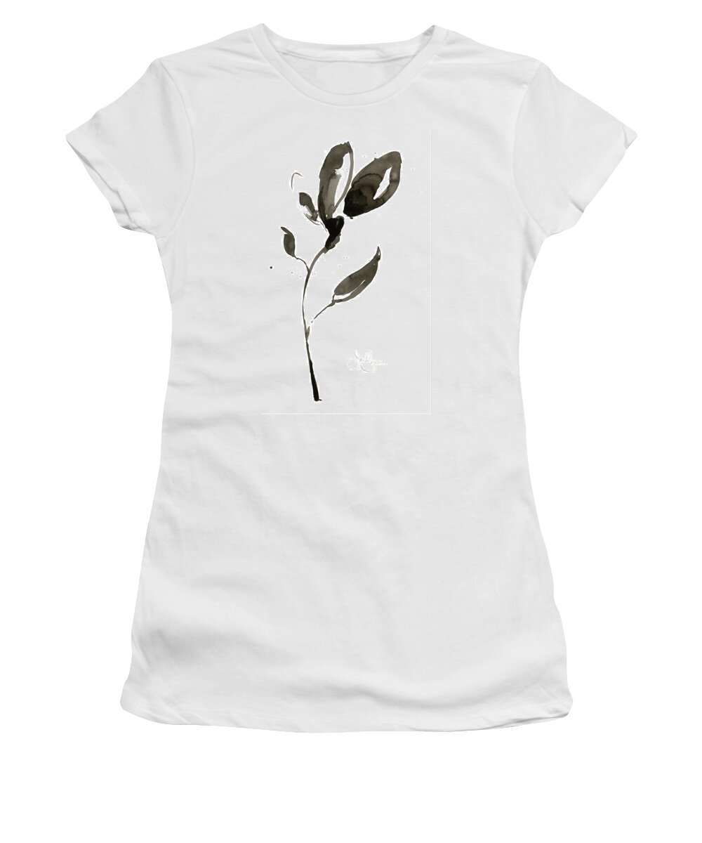 Botanical Women's T-Shirt featuring the painting Solitary Sumi-e I #1 by Jennifer Goldberger