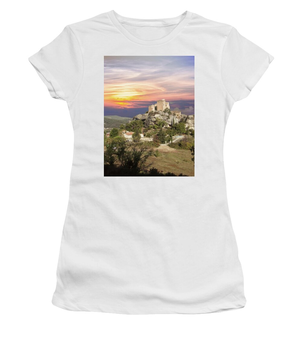 France Women's T-Shirt featuring the photograph Square towers of the citadel #1 by Steve Estvanik