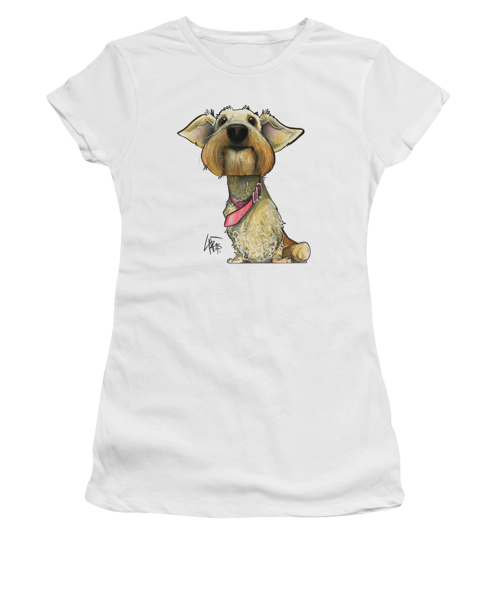 Yenny Women's T-Shirt featuring the drawing Yenny 3537 by Canine Caricatures By John LaFree