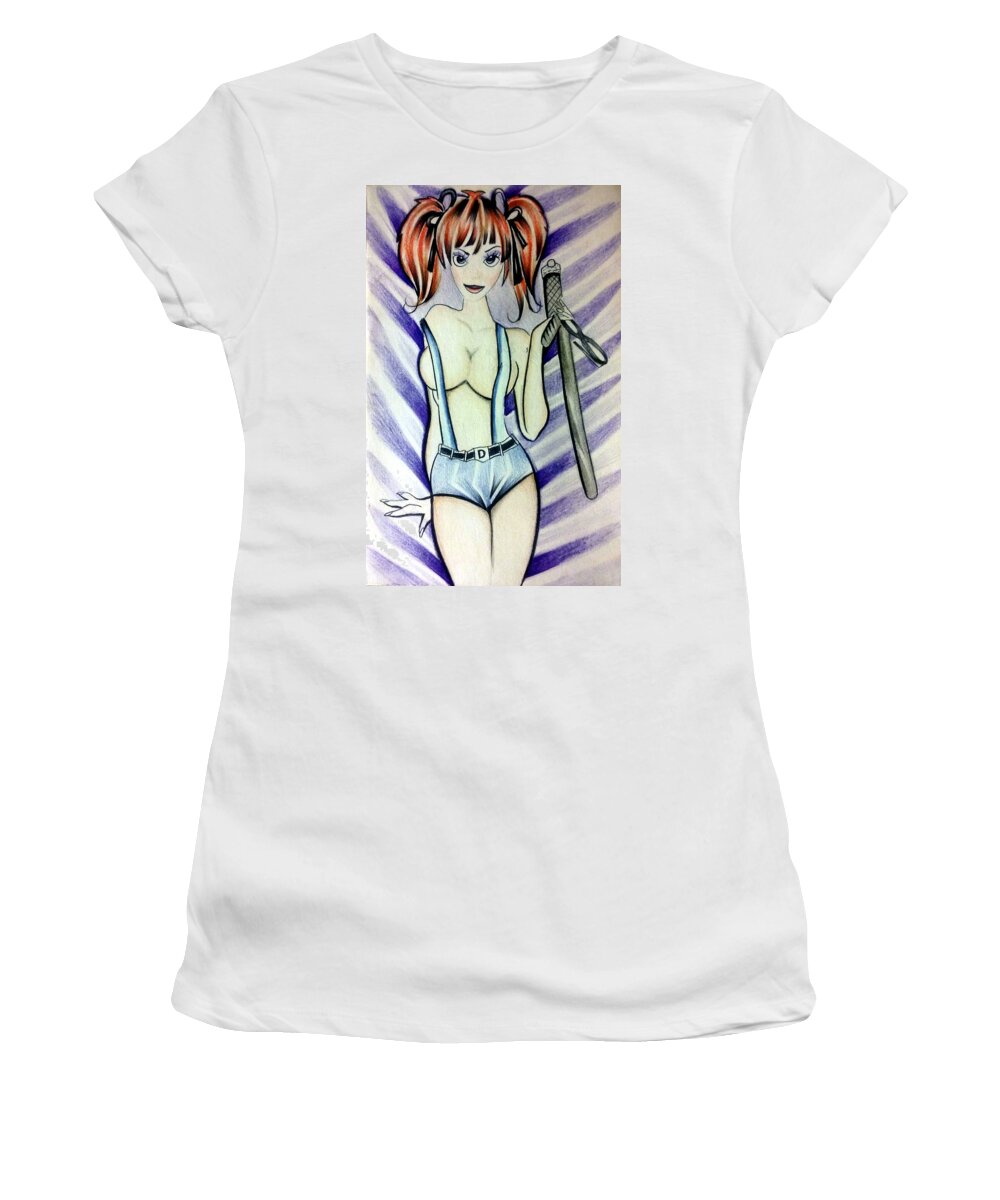 Prison Art Women's T-Shirt featuring the drawing Unknown #13 by Unknown