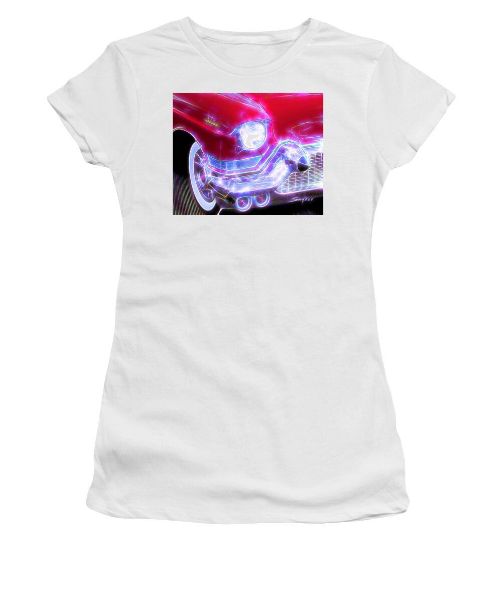 1957 Cadillac Women's T-Shirt featuring the photograph 1957 Cadillac by Floyd Snyder