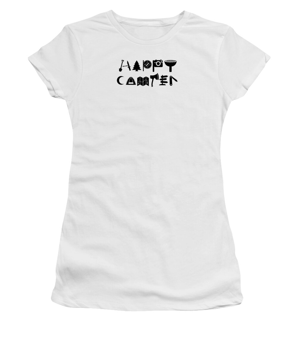 Hiking Women's T-Shirt featuring the digital art Happy Camper #4 by Mister Tee