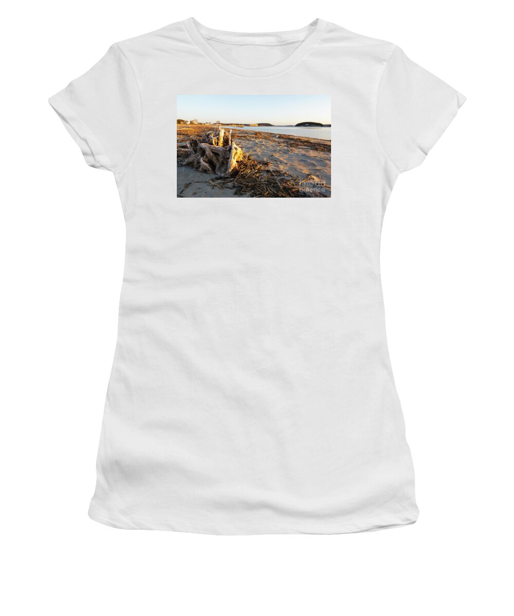 Atkins Bay Women's T-Shirt featuring the photograph Popham Beach State Park - Phippsburg Maine USA #2 by Erin Paul Donovan