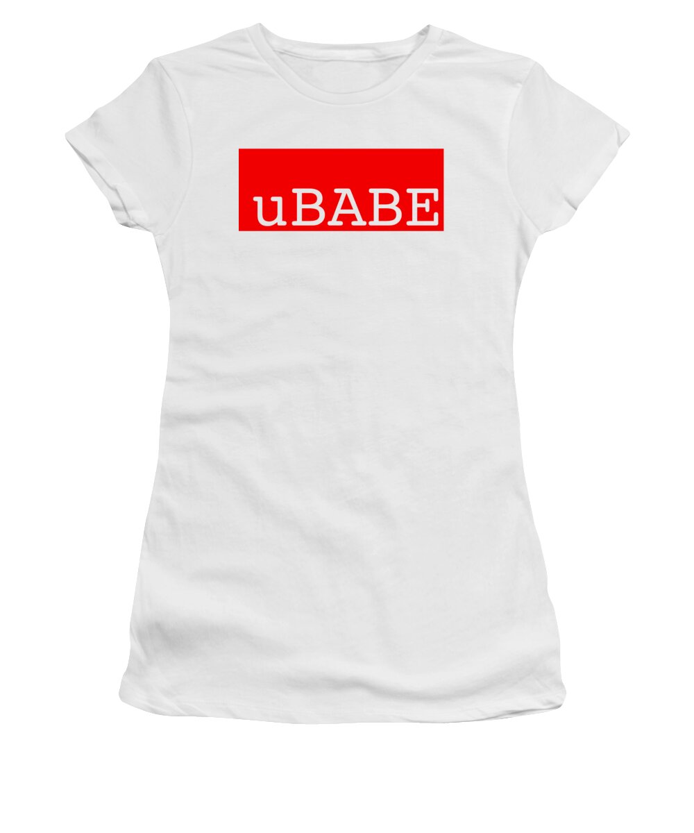 Ubabe Women's T-Shirt featuring the digital art uBABE Label #3 by Charles Stuart