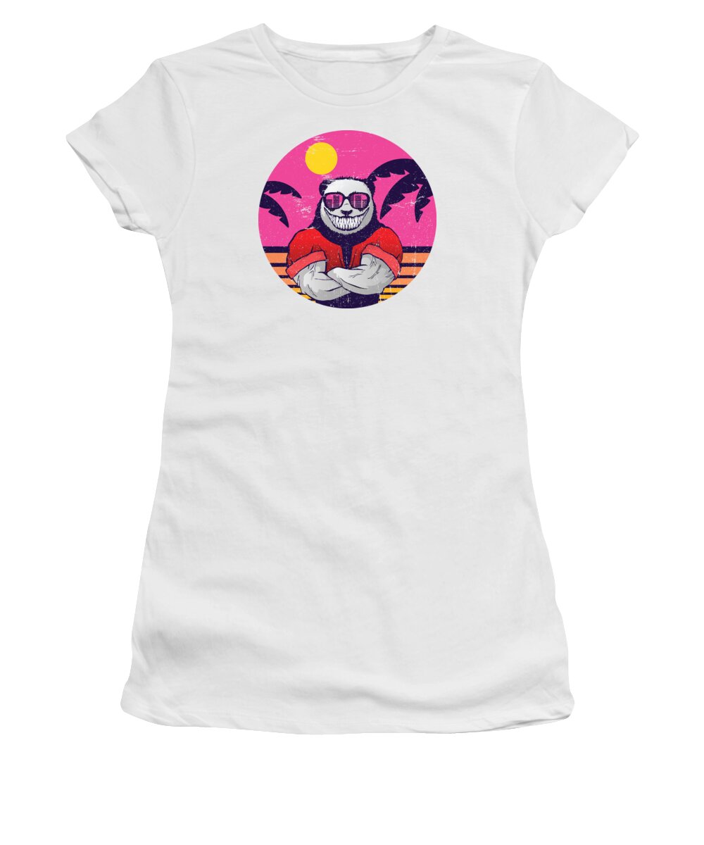 Animal Women's T-Shirt featuring the digital art Funky Panda #3 by Mister Tee