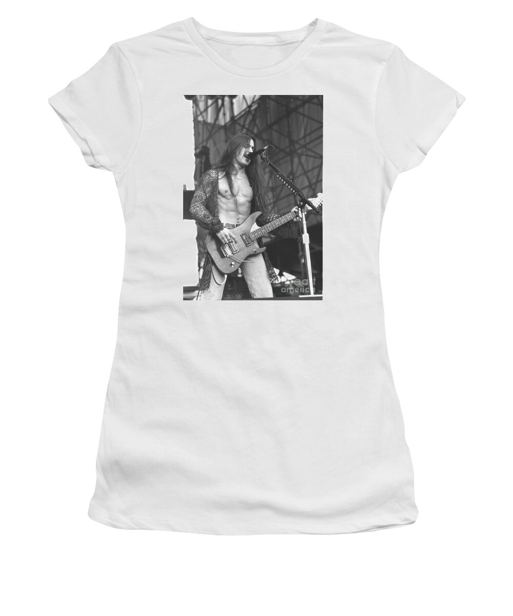Extreme Women's T-Shirt featuring the photograph Extreme Guitarist Nuno Bettencourt #6 by Concert Photos