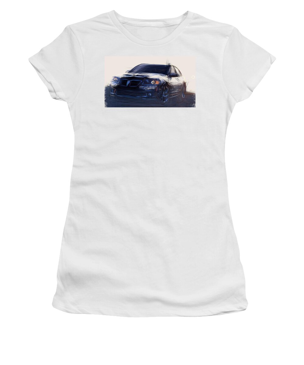 Pontiac Women's T-Shirt featuring the digital art Pontiac G8 GXP Draw #4 by CarsToon Concept