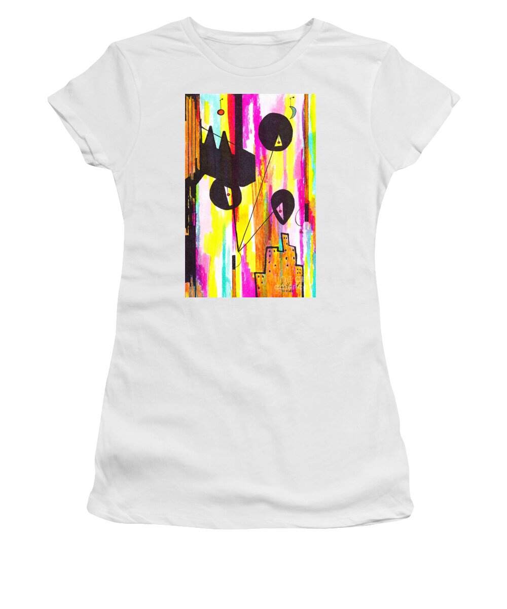 Lew Hagood Women's T-Shirt featuring the mixed media 46.ab.6 by Lew Hagood