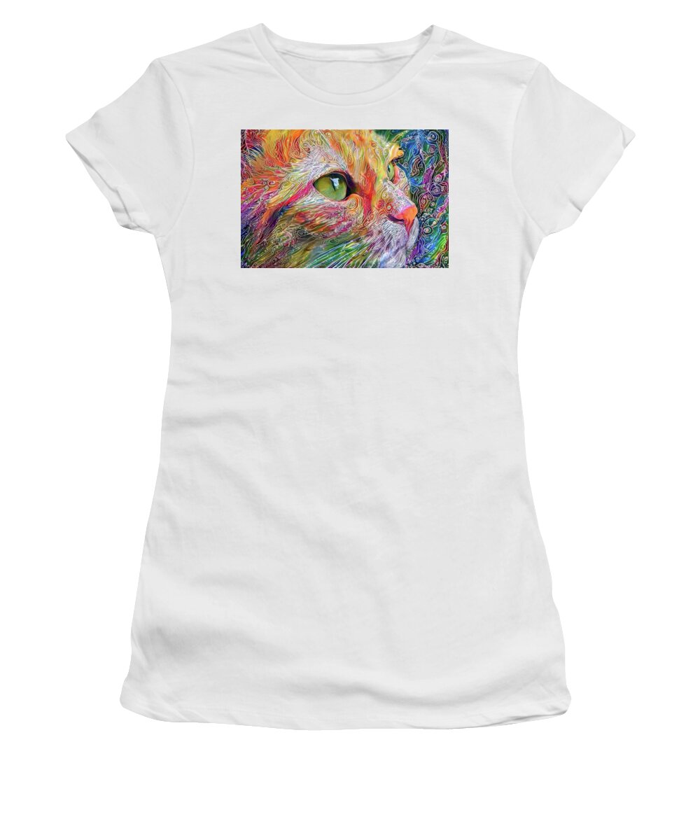 Orange Cat Women's T-Shirt featuring the digital art A Ginger Cat Named Jelly by Peggy Collins