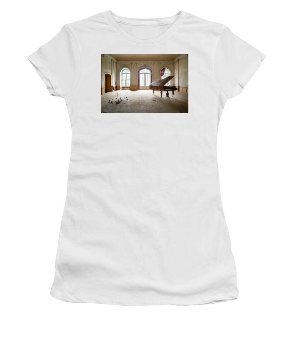 Urban Women's T-Shirt featuring the photograph Abandoned Grand Piano by Roman Robroek