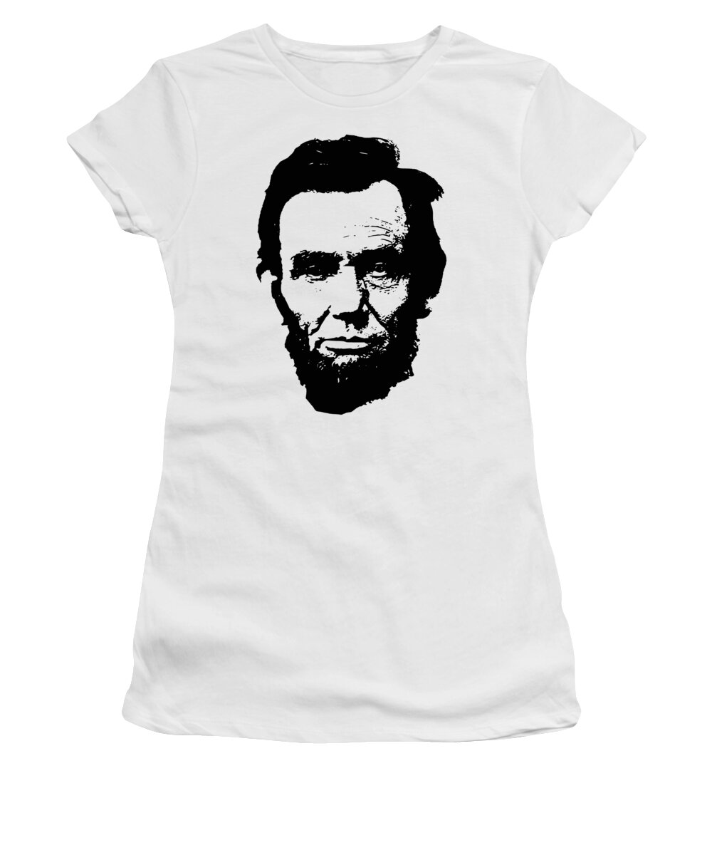 Abraham Lincoln Women's T-Shirt featuring the digital art Abraham Lincoln Minimalistic Pop Art by Filip Schpindel