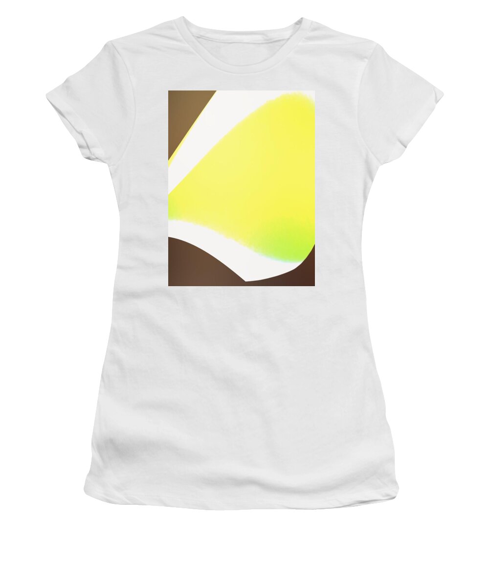 Abstract Women's T-Shirt featuring the photograph Abstract Art Tropical Blinds Yellow Green Brown by Itsonlythemoon -