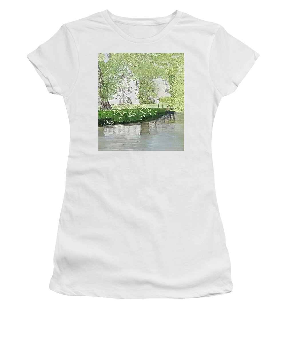 Water Women's T-Shirt featuring the painting Across The Water by Joanne ONeill