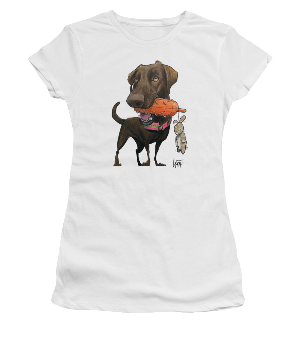 Adams Women's T-Shirt featuring the drawing Adams 5192 by Canine Caricatures By John LaFree